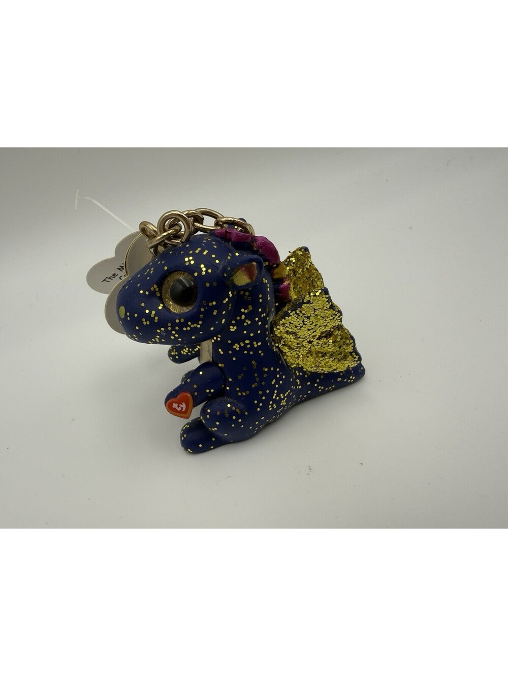 SAFFIRE Dragon TY Mini Boos Keychain Clips Collectable Series 3 Tassle Blue Gold